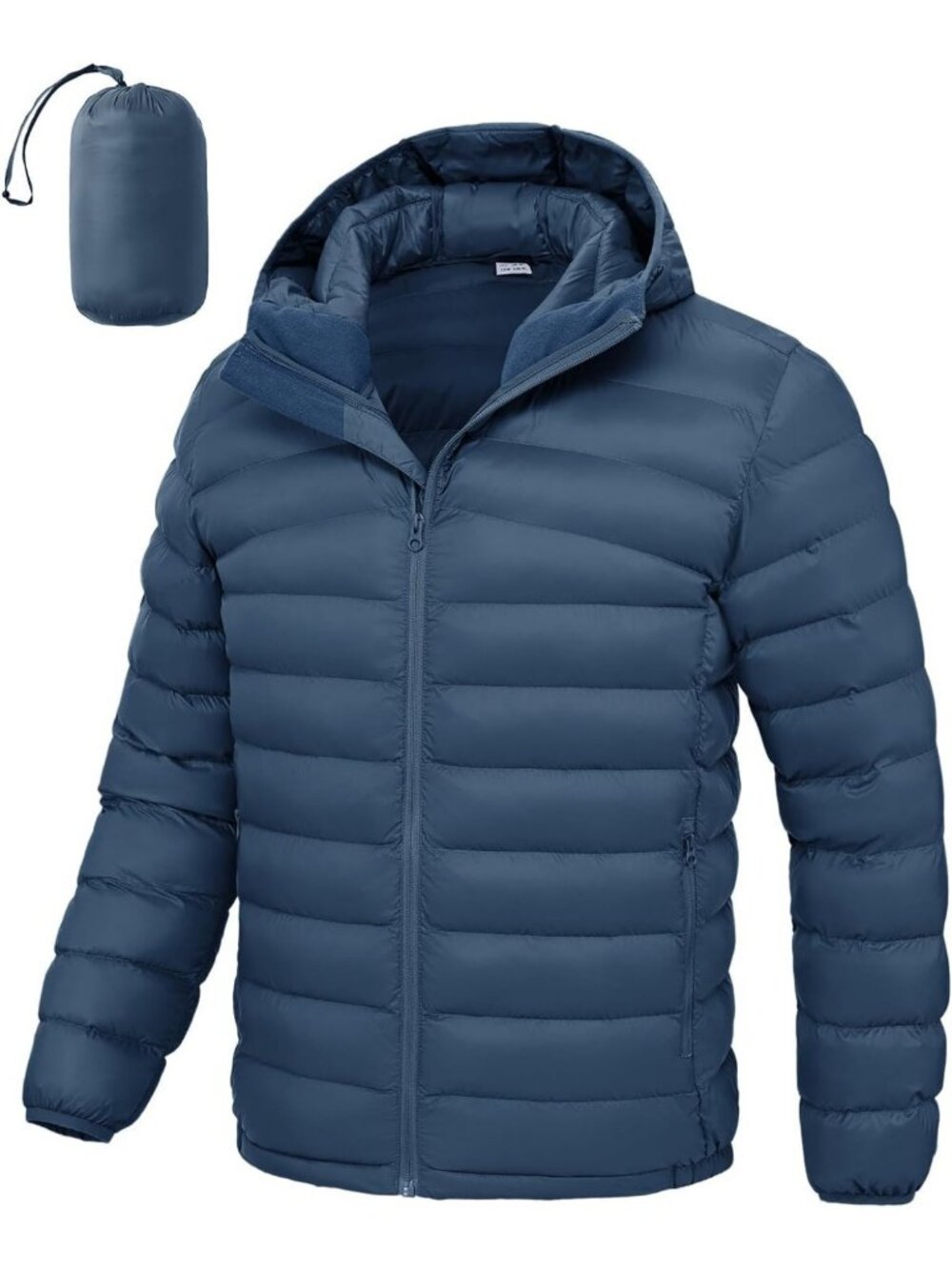BGOWATU Men's Puffer Jacket with Hood Packable Lightweight Water-Resistant
